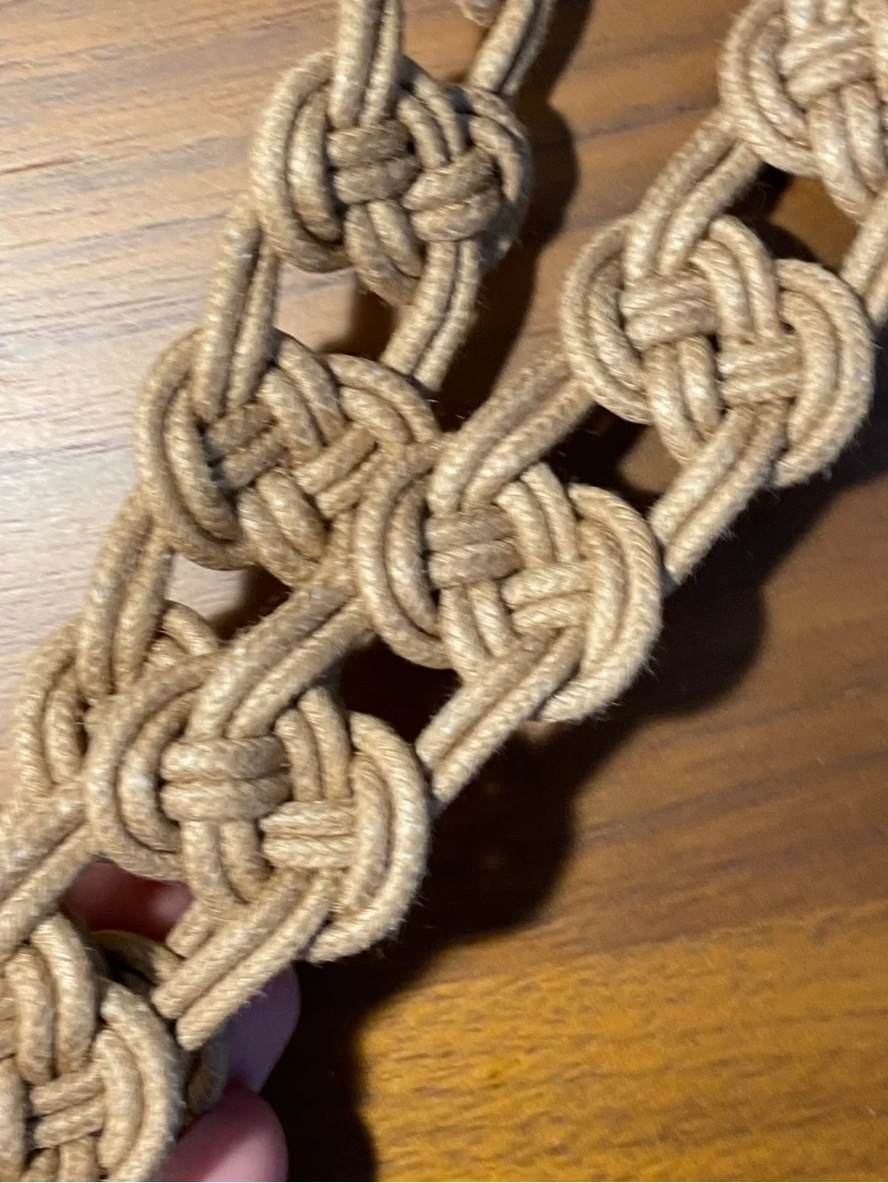 Zara Braided Macramé Waist Belt in Tan
